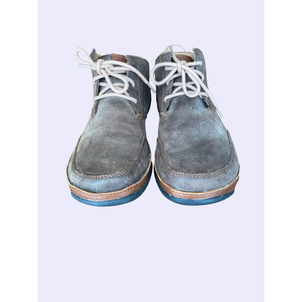 Olukai Mens size 10 Brown Leather Lace-Up Shoes